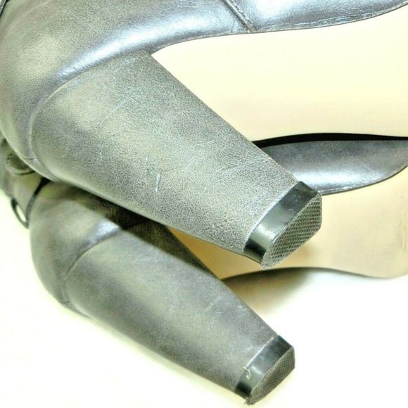 Madden Girl Paytton Grey Side Zip Buckle Boots - Picture 12 of 12